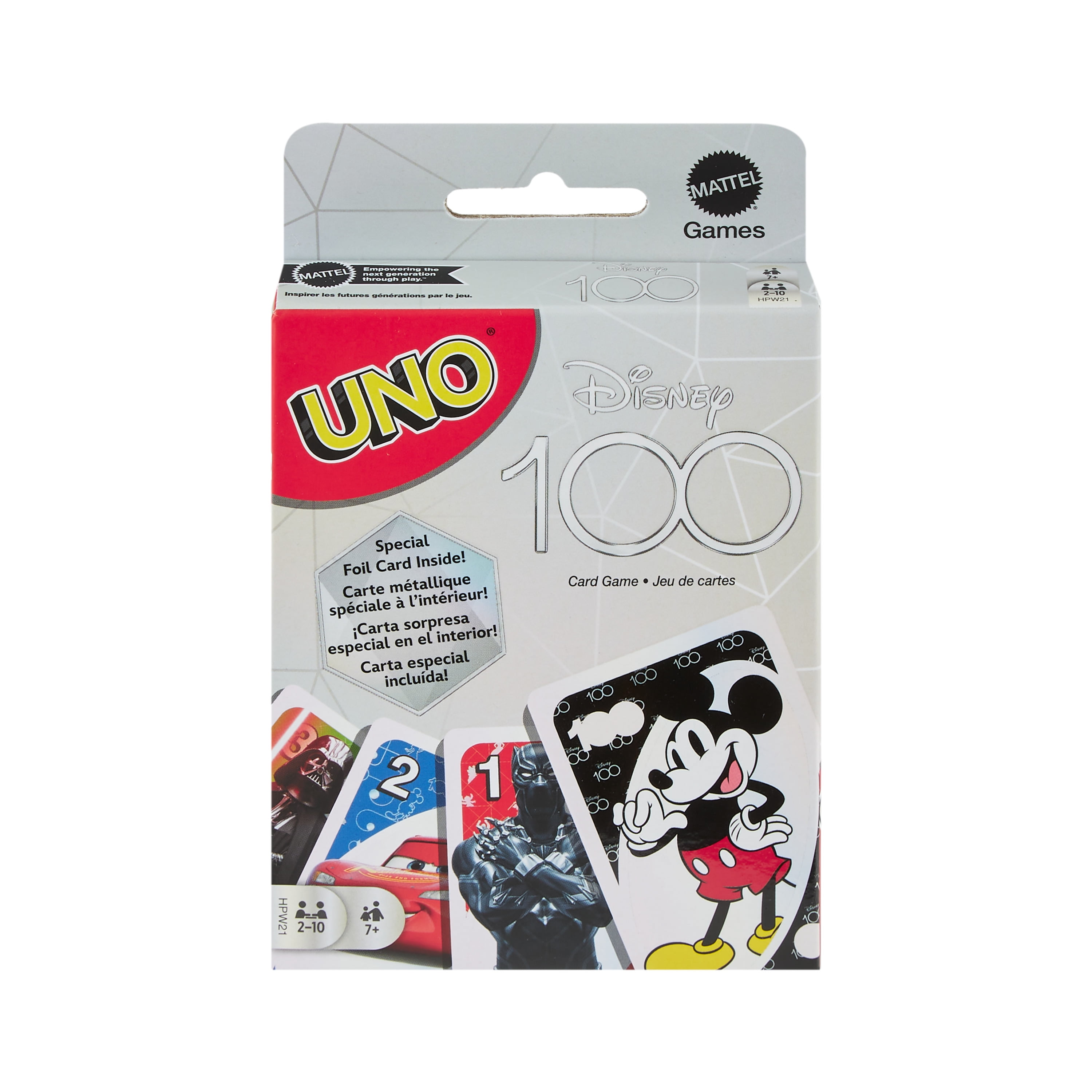 UNO Disney 100 Card Game for Kids, Featuring Disney Characters, Collectible  Foil Card