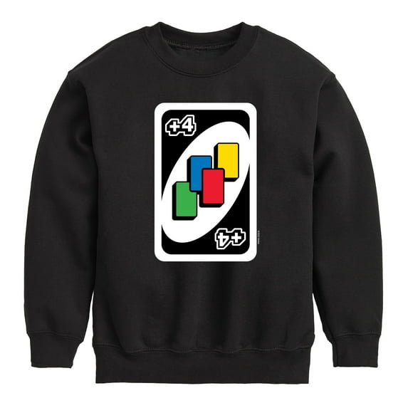UNO - Draw Four - Toddler And Youth Crewneck Fleece Sweatshirt