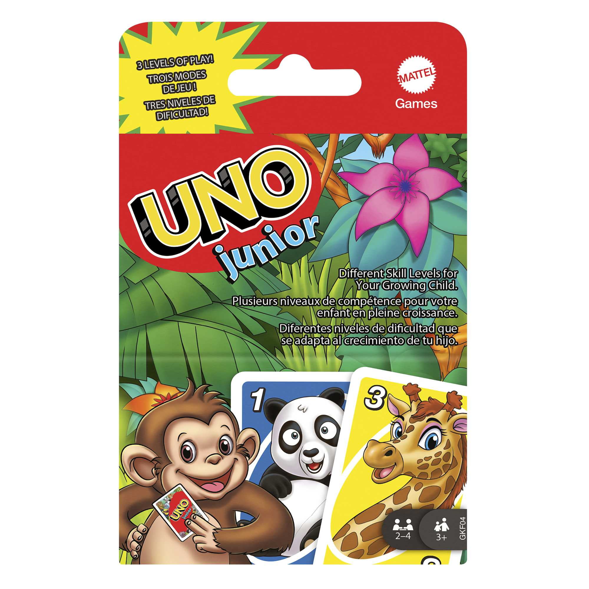 UNO Junior Card Game for Kids with Simple Rules \u0026 Animal Matching for 2-4 Players