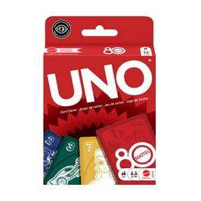 UNO Mattel 80th Ruby Red Card Game of Matching Colors and Numbers for Kids, Adults & Family Night