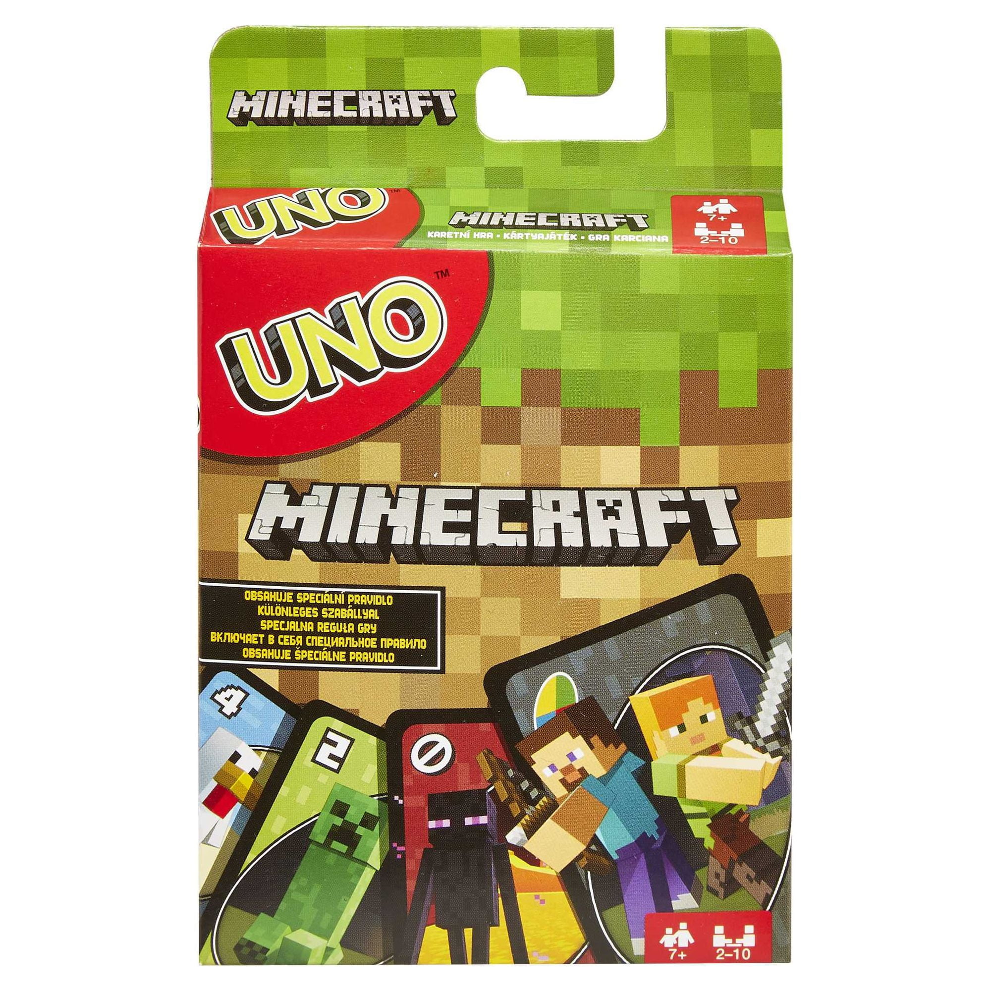 UNO Minecraft Card Game for Kids & Family, 2-10 Players, Ages 7 Years &  Older 