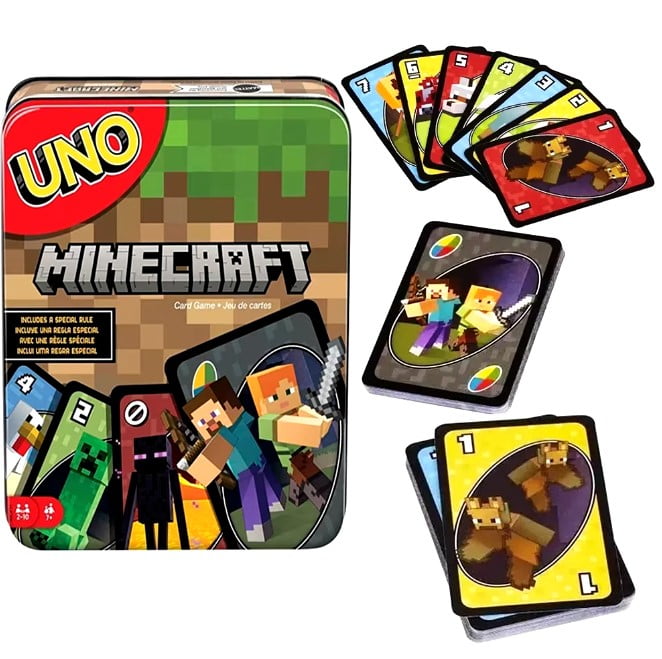 UNO Minecraft Tin Box Metal Box Card Game Family Night Game age 7 ...