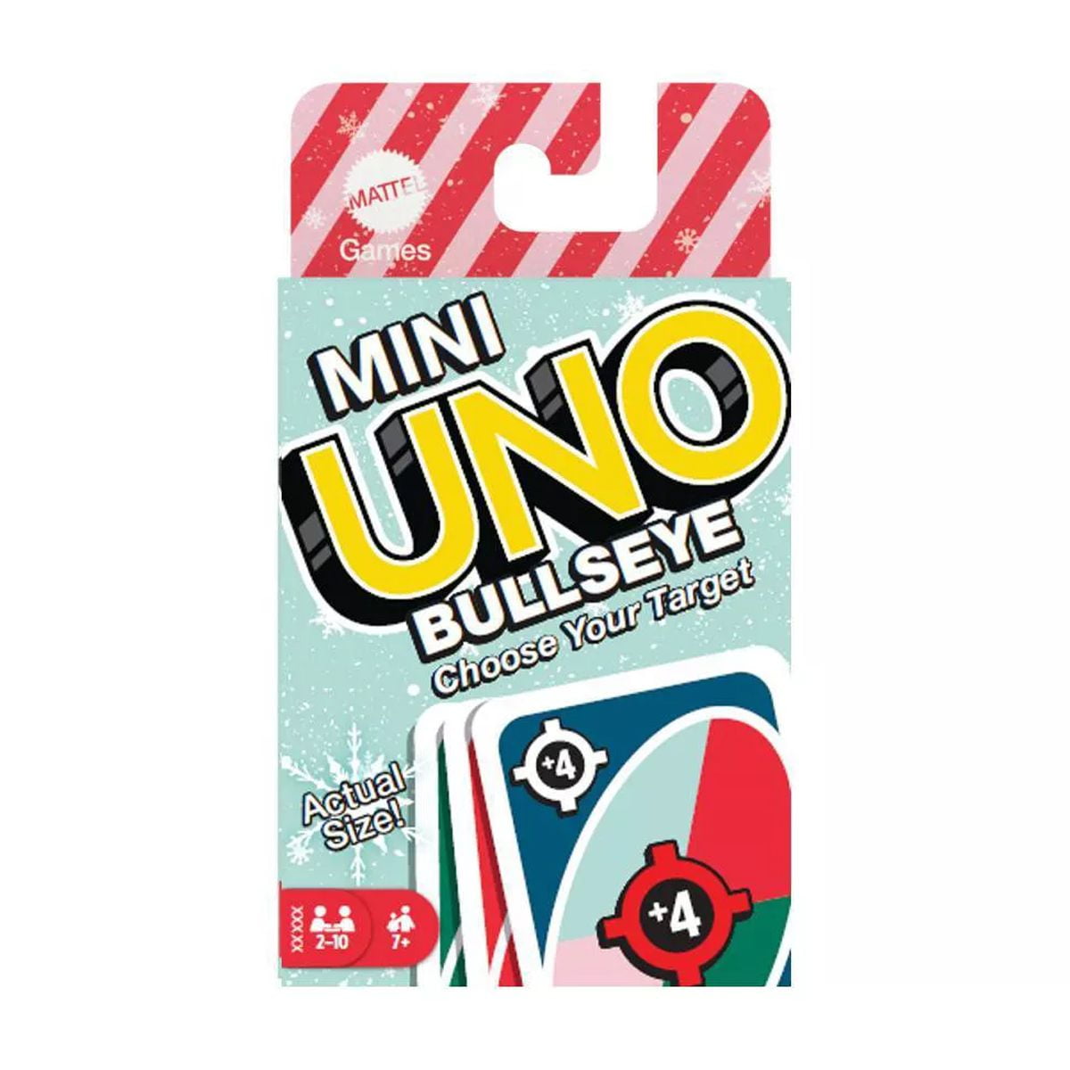 UNO Mini Bullseye Card Game with Smaller Cards  Fun for Kids, Families, Travel, and Parties
