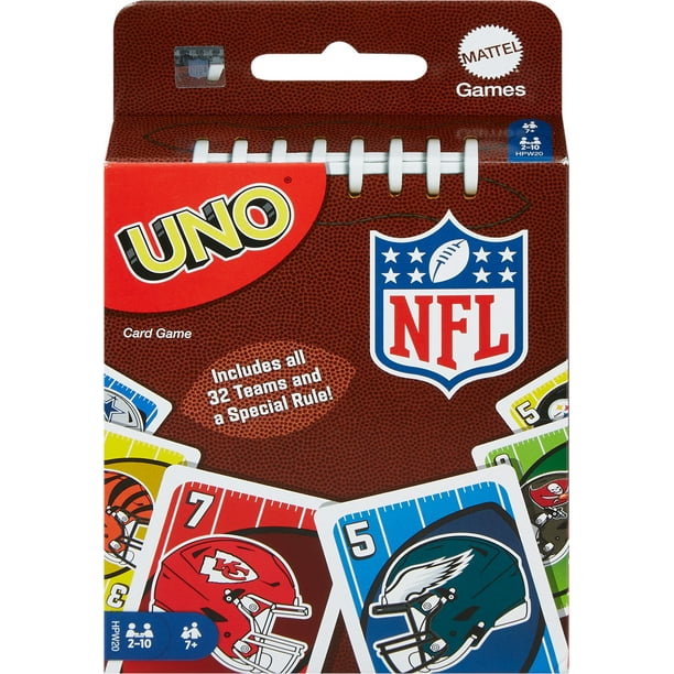 UNO NFL Card Game for Kids, Adults and Family Night, Features All 32