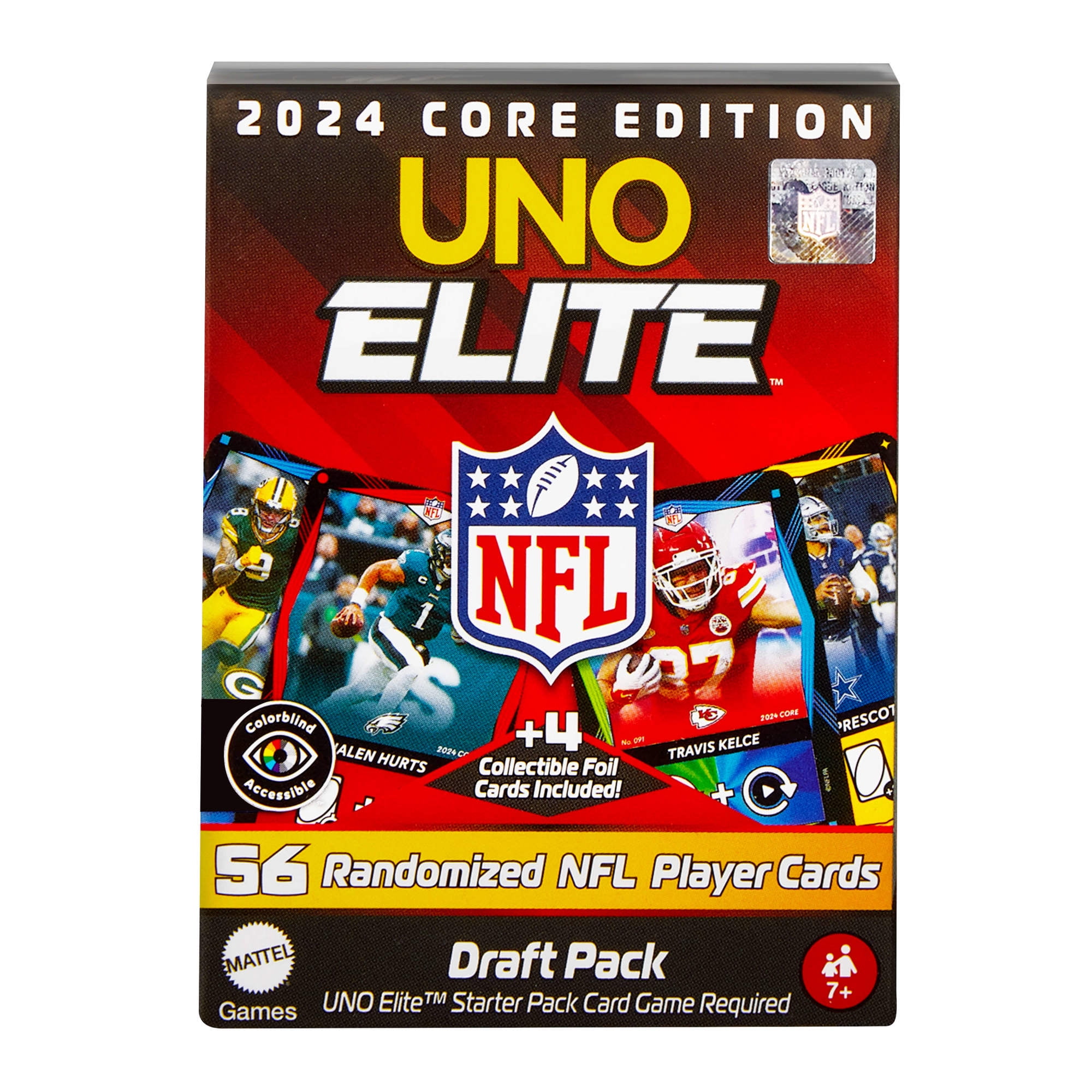 UNO Elite NFL Draft Pack Cards with 4 Surprise Collectible Foil Cards (Players May Vary)