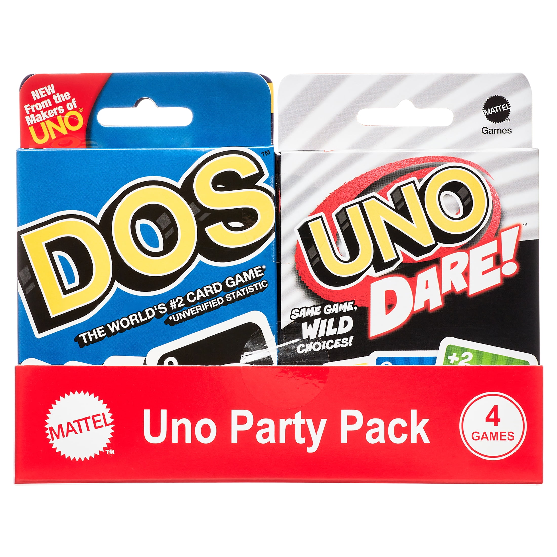 (2 pack) UNO Party Pack of 4 Card Games for Kids & Adults Featuring UNO ...