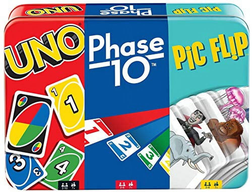 NEW Mattel Uno Flip Card Game Bundled with Dos Card Game, Multicolor