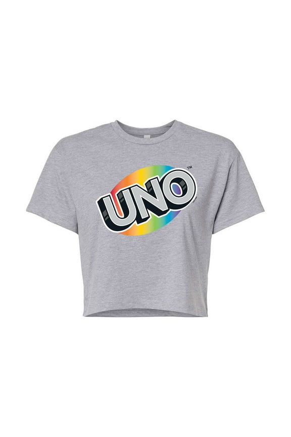 Pride Collection - Rainbow - Juniors Cropped Cotton Blend T-Shirt