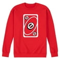 thumbnail image 1 of UNO Red Skip Card - Men's Crew Neck Fleece Pullover, 1 of 5