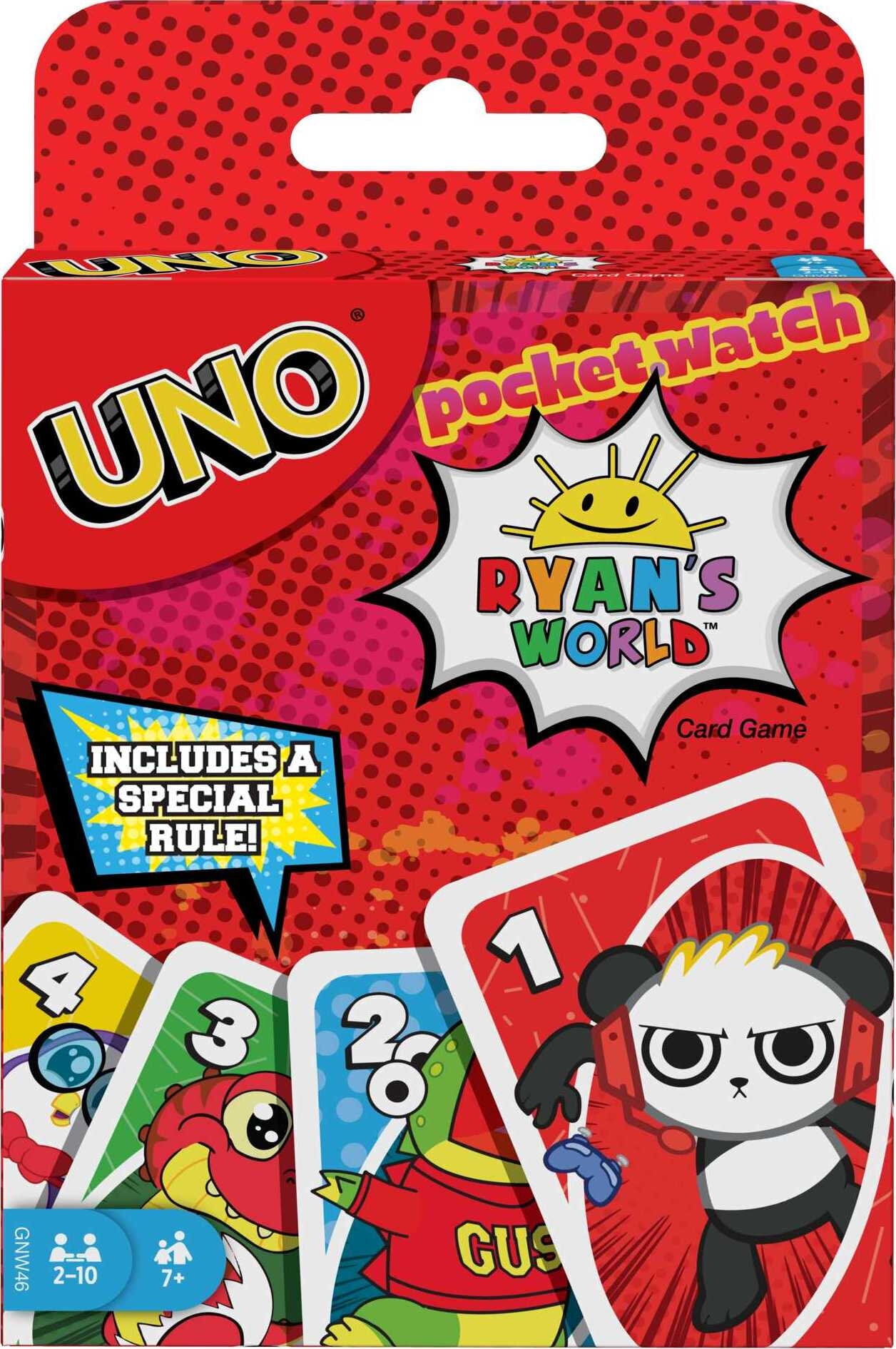 MATTEL UNO Ryan's World Card Game for Kids with Colorful Images from Ryan's Mystery Playdate