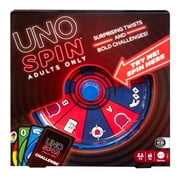 UNO Spin Adults Only Card Game for Adult Game Nights & Parties with Spin Wheel & Challenges