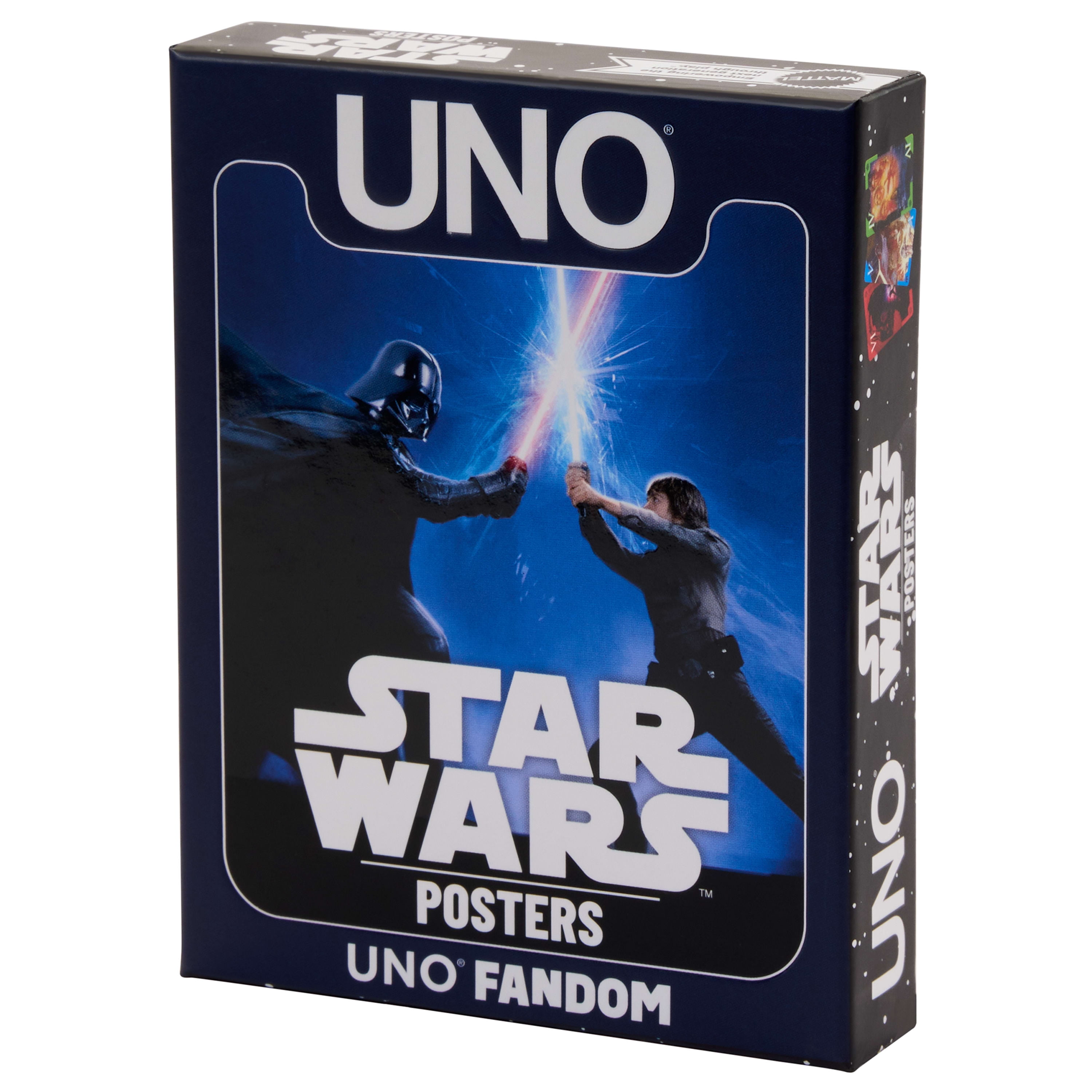 UNO Fandom Star Wars Poster Art Card Game with Foil Card for Kids