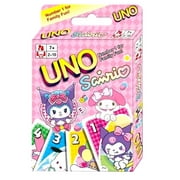 UNO Sanrio Card Game for Family Night age 7+,  for 2-10 Players Pink