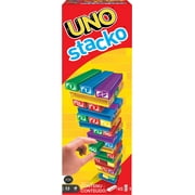 UNO Stacko Kids Game for Family Night, Matching and Stacking with 45 Colorful Sticks