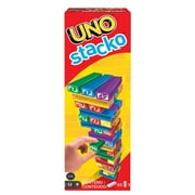 UNO Stacko Kids Game for Family Night, Matching and Stacking with 45 Colorful Sticks