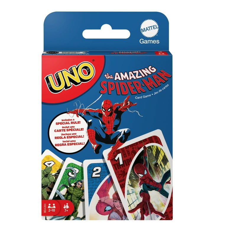Mattel Games UNO The Amazing Spider-Man Card Game for Kids, Adults & Family with Deck & Special Rule Inspired by the Marvel Comic Book Series, HXY08 Mattel Games UNO The Amazing Spider-Man Card Game for Kids, Adults & Family with Deck & Special Rule Inspired by the Marvel Comic Book Series, HXY08