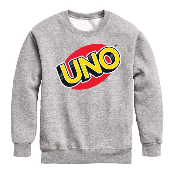UNO - Toddler And Youth Crewneck Fleece Sweatshirt Boys' Graphic Long Sleeve Fleece Sweatshirt