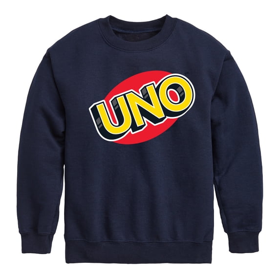 UNO - Toddler And Youth Crewneck Fleece Sweatshirt Boys' Graphic Long Sleeve Fleece Sweatshirt