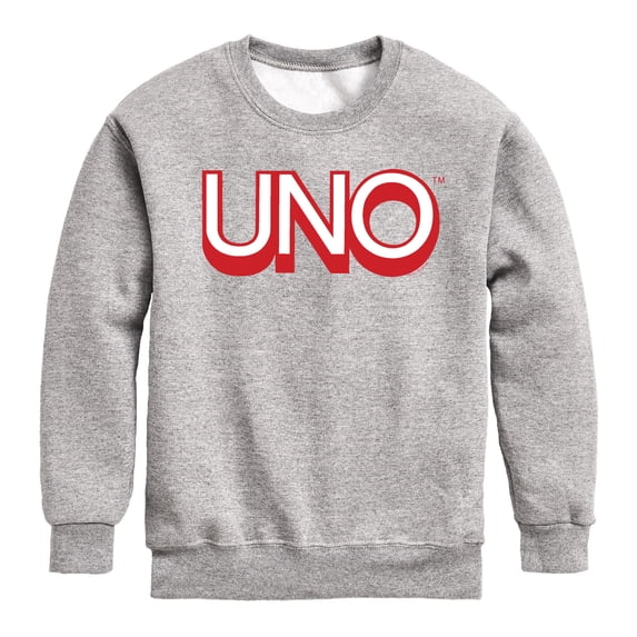UNO - Toddler And Youth Crewneck Fleece Sweatshirt Boys' Graphic Long Sleeve Fleece Sweatshirt