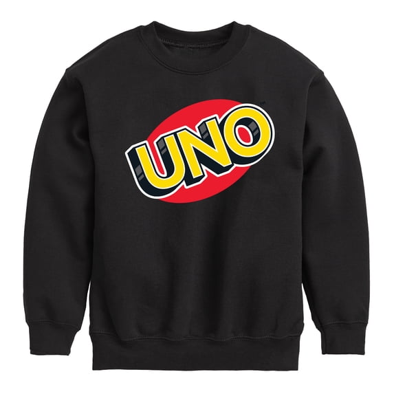 UNO - Toddler And Youth Crewneck Fleece Sweatshirt Boys' Graphic Long Sleeve Fleece Sweatshirt