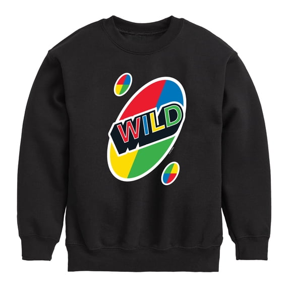 UNO - Toddler And Youth Crewneck Fleece Sweatshirt Boys' Graphic Long Sleeve Fleece Sweatshirt