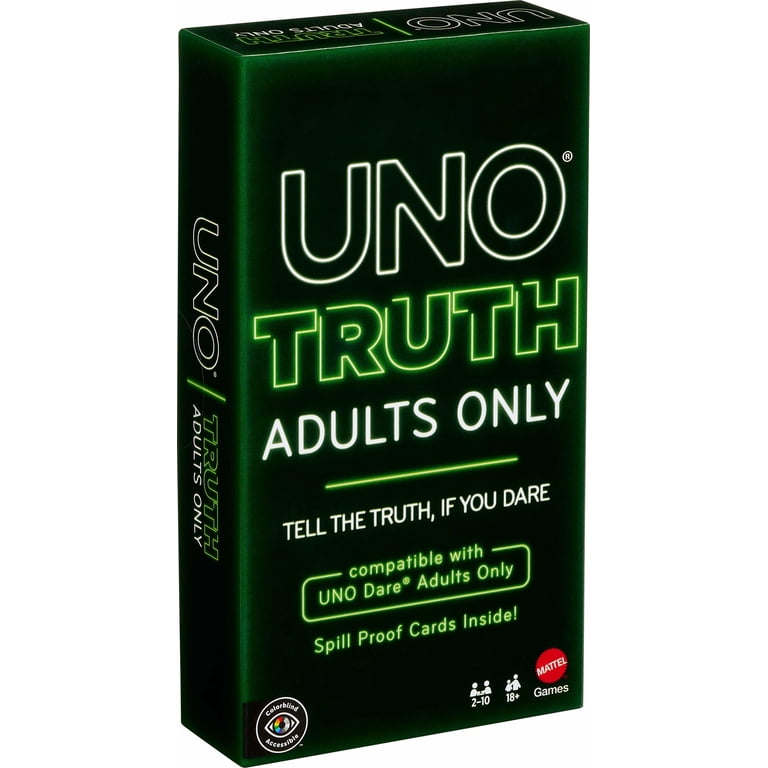 UNO Truth Adults Only Card Game, 4-Level Raciness Play for Travel