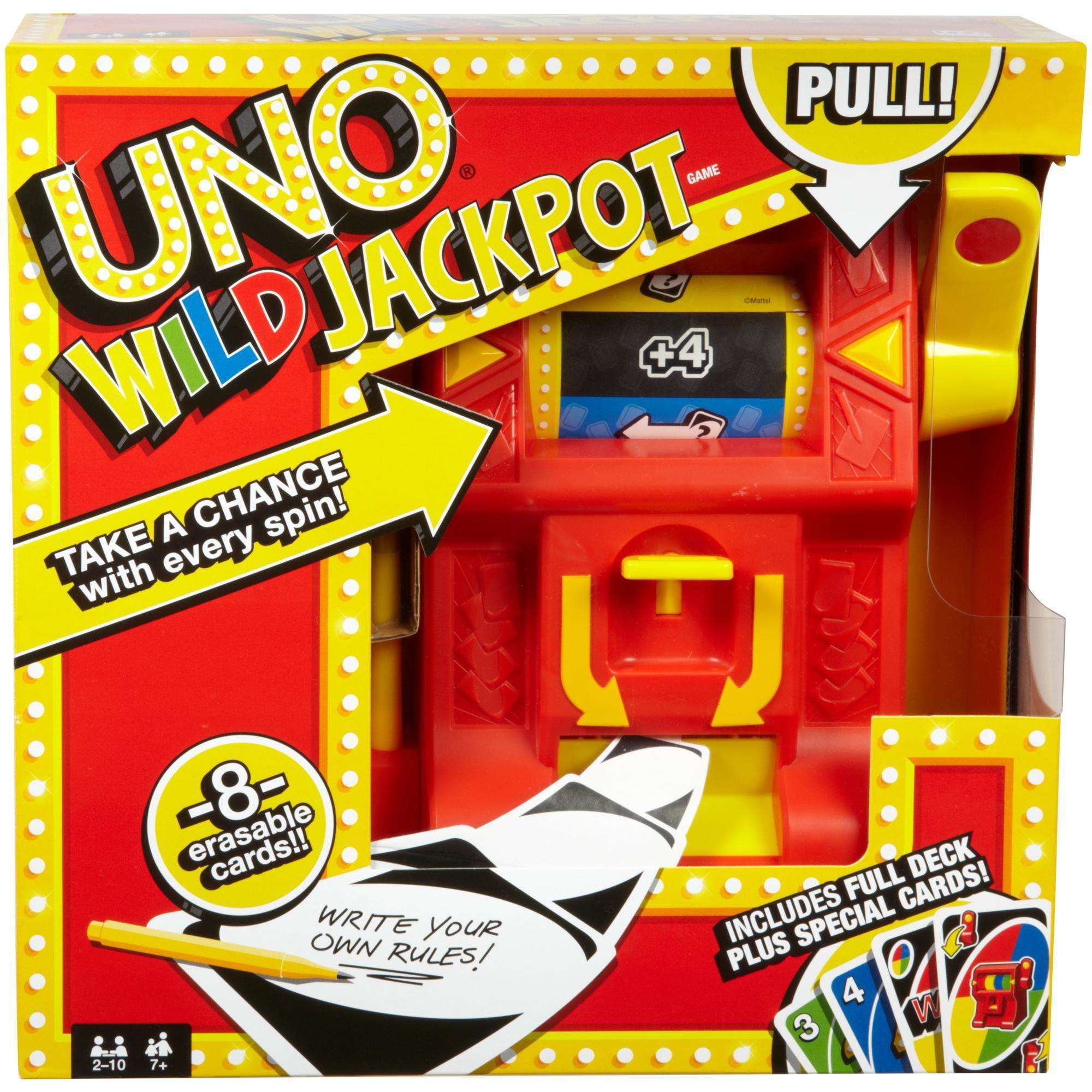 Udrydde harmonisk Måler UNO Wild Jackpot Card Game with Wild Roller for 2 to 6 Players Ages 7 Years  and Older - Walmart.com