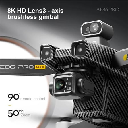 UNO1RC NM62599 AE86 Pro Max Drone 8K Professional Aerial Photography Dual Camera Drones 360 Deg Obstacle Avoidance GPS FPV RC Quadcopter Toys
