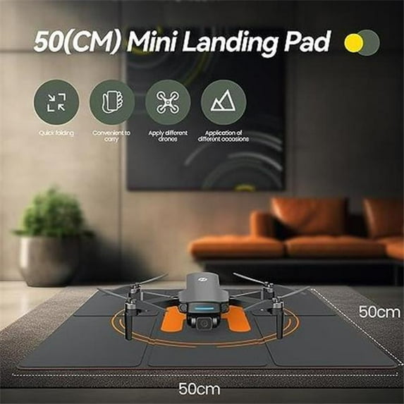 UNO1RC NM55569 19.68 in. Universal Portable Luminous Waterproof Foldable Helipad for RC Drones Helicopter