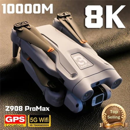 UNO1RC NM60846 Z908Pro Max Drone Dual Camera 8K Professional Brushless Motor GPS Wi-Fi FPV Obstacle Avoidance Folding Quadcopter RC 10000m Drone - Black