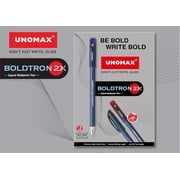 UNOMAX Boldtron 2X 1.0mm Ball Point Pens - Pack of 10 Black | Fast-Flowing Ink, Pocket-Friendly, Budget-Friendly, Ideal for Daily Use and Fine Handwriting