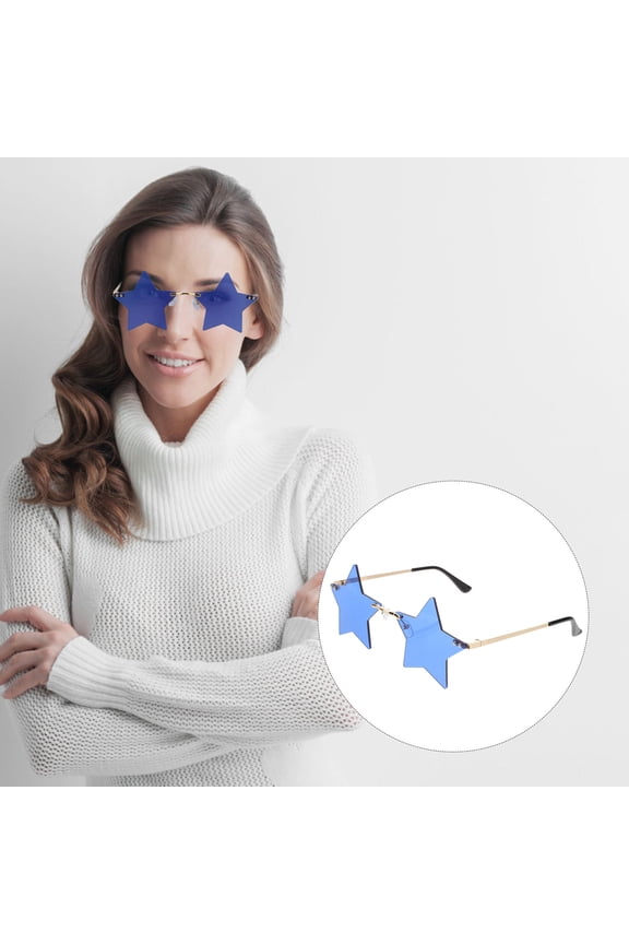 UNOMOR 1 Pair Star Shaped Glasses Fashion Novelty Eyeglasses For Street Photo