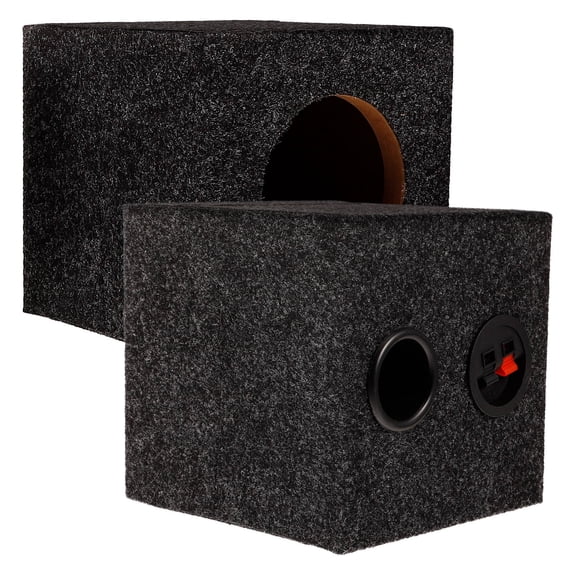 Soimiss 1Pair Universal Fit Black Subwoofer Box Carpeted Single Car Speaker Supply