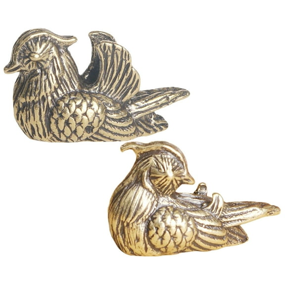 UNOMOR 1 Pair of Brass Bird Figurines Vintage Duck Decor Sculpture for Friends
