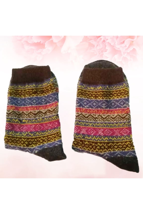 1Pair Winter Rabbit Wool Socks Warm Breathable Unisex Multi Color for Holiday