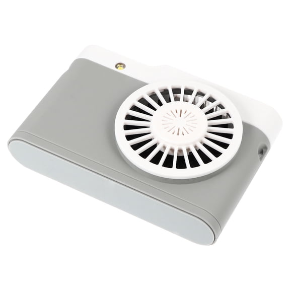 Soimiss 1 Pc Portable Travel Fan Neck - Hanging Fan Rechargeable Plastic Grey