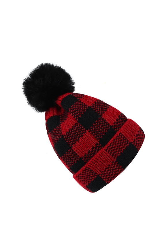 UNOMOR 1 Pc Holiday Hat for Adults in Warm Red Wool for Indoor and Outdoor