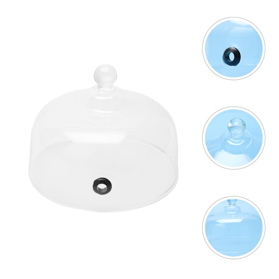 Soimiss Elegant Glass Bread Cover, Transparent and Portable for Home 1Pc