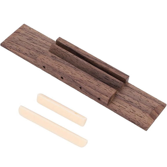 Soimiss 1Set Mandolin Brown Wood Bridge Saddle Replacement Accessory