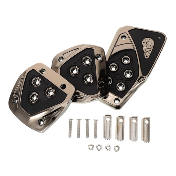 Soimiss 1Set Universal Car Pedal Covers Black Stainless Steel Plastic Interior Parts