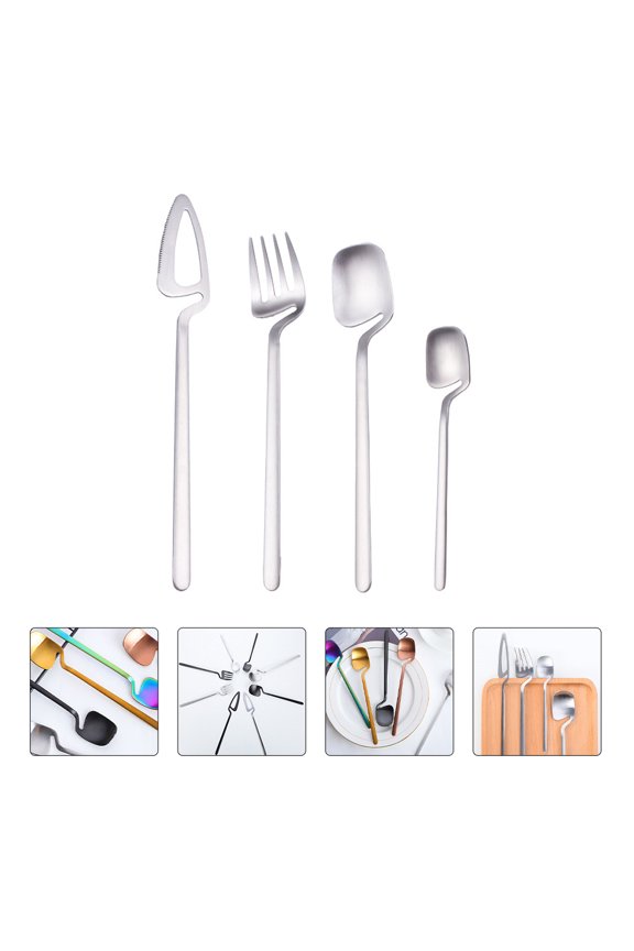 1 Set Forks Silverware Stainless Steel Kitchen Tableware For Camping