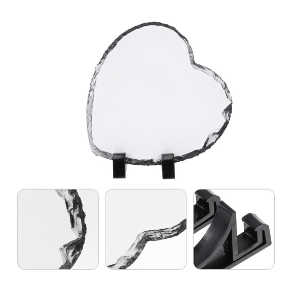 UNOMOR 1 Set Heart Shaped Picture Frame White Limestone Heat Sublimation present Giving Friends