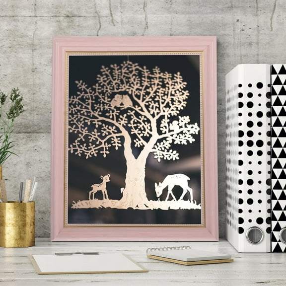 Soimiss 1Set DIY Pink Wood Canvas Frame Self Assembly Picture Holder for Photo Display