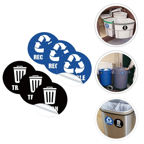 Soimiss 1Set Garbage Classification Label Stickers Assorted Color Environmental Protection Reusable for Home Office