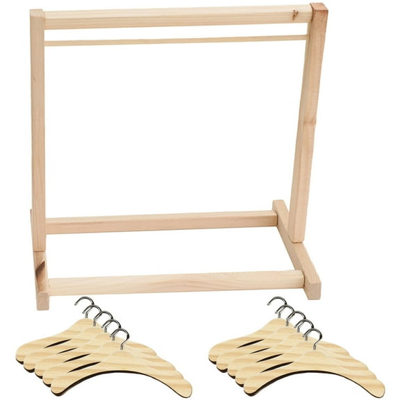 UNOMOR 1 Set of Child Garment Rack Wooden Beige for Storage of Toy Accessories in DIY Projects