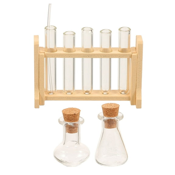 UNOMOR 1 Set of Miniature Laboratory Tubes for Dollhouse with Realistic Design in Glass