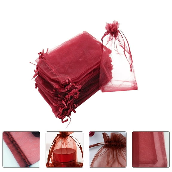 Soimiss 100pcs Small Drawstring Bag Red for Compact Jewelry and Storage Needs