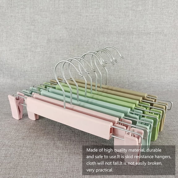 Soimiss 10Pcs Clothing Holder Clip Hangers Adjustable Pants Rack for Adults