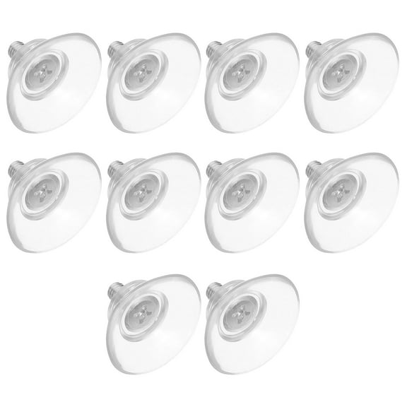 UNOMOR 10Pcs Suction Cups For Desk With Screws Transparent PVC For Indoor Use Bathroom Wall