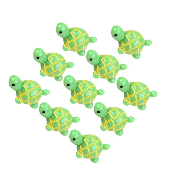 UNOMOR 10Pcs Turtle Toys Boys Natural Resin Green Figurines For Celebration Activities